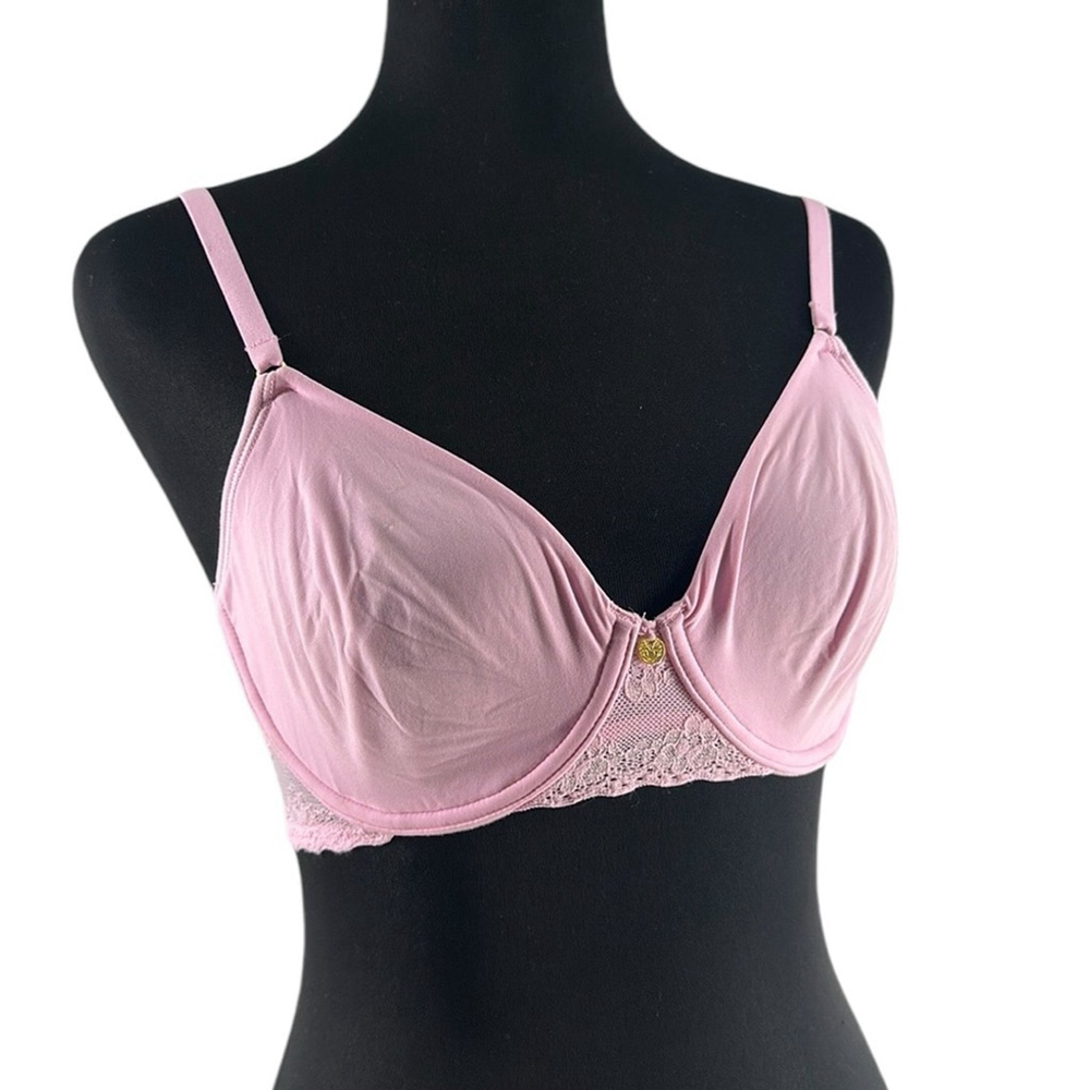 Natori bra contour underwire bra bliss perfection unlined pink luxury 32 D